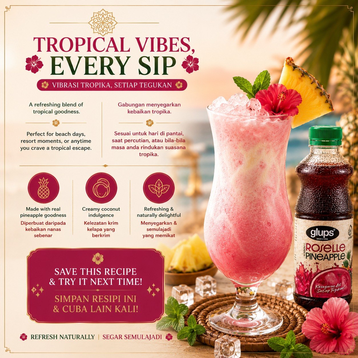 Glups tropical refreshment campaign story