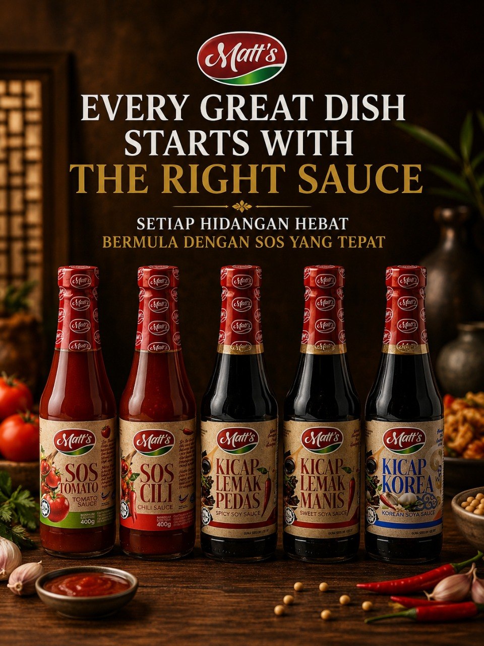 Matt's five-sauce product range